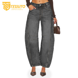 Pantalon cargo taille haute pour femme Jeans en denim taille haute élégants - Product Image 5