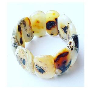 Nueva moda coreana resina acrílico brazalete pulsera geométrica redonda colores mezclados Natural Jade pulsera joyería para mujer - Product Image 6