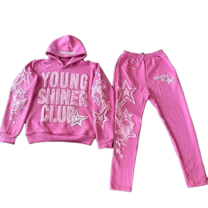 ชุดกีฬากันเหงื่อเปิดไหล่สำหรับผู้หญิงชุดวอร์มผ้า50% ผ้าฝ้าย50% ผ้าโพลีเอสเตอร์แบบครอปซักได้แนววินเทจ - Product Image 4