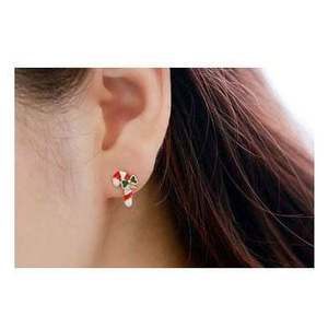 Christmas Candy Cane Pendientes de tuerca de plata esterlina C10 Joyero incluido - Product Image 2