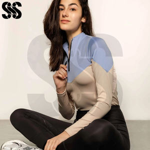 Camisetas de equitación para mujer, mezcla de poliéster/spandex, ligeras, absorbentes del sudor, para entrenamiento y rendimiento en todas las estaciones. - Product Image 3