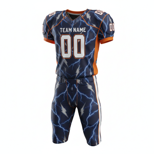 Ensemble de maillot et short de football américain personnalisable 100% polyester respirant avec position du logo sur le devant - Product Image 3