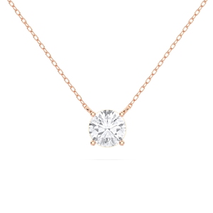Exclusivo Collar de Oro de 14K con Diamante de Laboratorio de 1 Ct, Corte Brillante, Estilo Solitario, Unisex, para Compromiso o Boda - Product Image 1