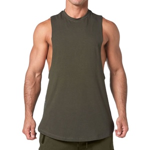 Débardeur personnalisé en tricot uni à découpes latérales, 100 % coton, séchage rapide, gilet de sport respirant, vêtement de fitness et de yoga, débardeur décontracté - Product Image 1