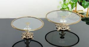 Base para Pastel de Metal con Tapa de Cristal de Lujo para Celebración de Cumpleaños, Recepción de Boda, Fiesta y Exhibición en el Hogar, Hecha a Mano en India - Product Image 5