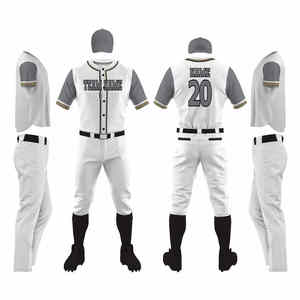 Nouveaux vêtements de sports d'équipe personnalisés Uniforme de baseball de haute qualité avec manches courtes de couleurs unies - Product Image 5