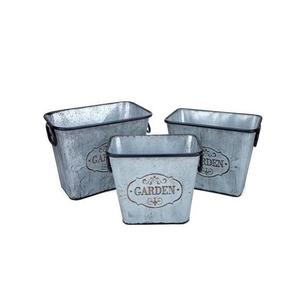 Grossiste Ensemble de trois jardinières faites à la main en métal galvanisé Jardinière en métal galvanisé Articles de jardin - Product Image 3