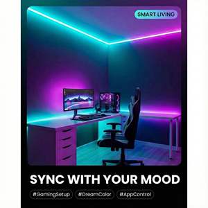 Bande lumineuse <span class=keywords><strong>LED</strong></span> COB RGBIC adressable DC 12V WS2811, 720 <span class=keywords><strong>LED</strong></span>/m, haute densité, PCB 10mm, bande sans points de couleur de rêve pour la décoration de jeux - Product Image 5