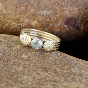 Approvisionnement d'usine Offre Spéciale Unique Léger Minimaliste Bijoux Bleu Topaze Anneau 925 En Argent Sterling À La Main Dainty Déclaration Anneau - Product Image 3