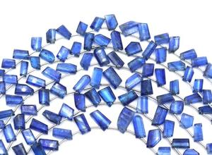 Perles de forme fantaisie à facettes en kyanite bleue naturelle Perles de pierres précieuses en kyanite naturelle 7 ''pouces - Product Image 2
