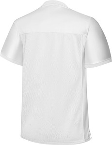 Jersey sepak bola kosong, Jersey latihan sepak bola jaring putih poliester ringan, desain leher V bernapas dengan - Product Image 2
