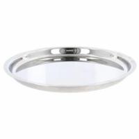 Grand plateau de service en acier inoxydable offrant amplement d'espace pour exposer les aliments lors de dîners sous forme de buffet