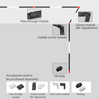 Projecteurs LED sur rail ultra-minces modernes 48V DC, corps en aluminium, montage en surface, système d'éclairage sur rail magnétique fin