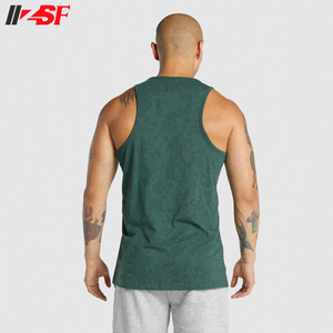 Wholesale New Arrival Men's Custom Printed Knitted Spandex/Cotton Tank Tops Stylish Casual Gym <b>Singlet</b> Sportswear - Product Image 2