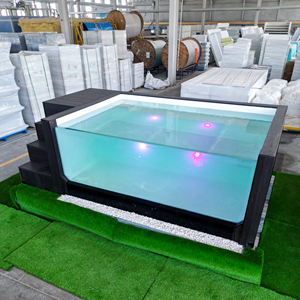 Piscine hors sol en fibre de verre de style bois pour la famille, petite, 3m x 5m, pour bain froid et spa chaud - Product Image 3