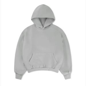 Sweat à capuche pour hommes 100% coton mélangé OEM noir polaire bouffée personnalisable grande taille manches longues hiver anti-rétrécissement solide - Product Image 1