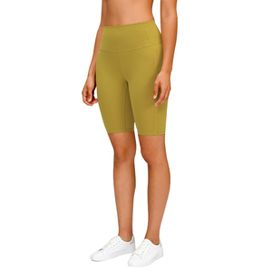 Meilleur short de gymnastique à compression de style vintage à taille haute pour femmes short chaud teint en plaine respirant à haute compression avec logo personnalisé - Product Image 1
