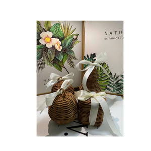 Cloches créatives en rotin et rotin Mini arbre Décorations de Noël en rotin faites à la main Style Vintage Premium Vacances de Noël d'hiver. - Product Image 6