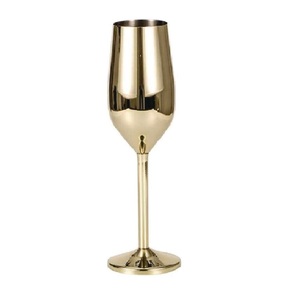 Flûte à champagne élégante en métal avec long manche en acier inoxydable, incassable, pour mariage et fête - Product Image 1