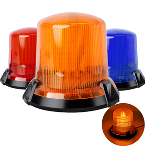 Balise rotative 90LED pour véhicules 10-80V Ambre Rouge Lampe d'urgence de sécurité étanche avec voyant stroboscopique magnétique - Product Image 1