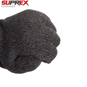 Gants tricotés pour hommes à doigts complets avec fermeture à tirette, mélange laine acrylique, tricotés pour la chaleur, pour l'hiver, couleur et design personnalisables, prix de gros - Product Image 2