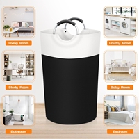 Panier à linge autoportant pliable avec poignées, panier en tissu pour le linge