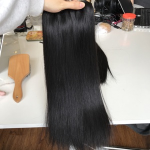 Venta al por mayor de extensiones de cabello de máquina recta natural de la trama de doble dibujado vietnamita Virgen cabello humano HD encaje de color natural - Product Image 6