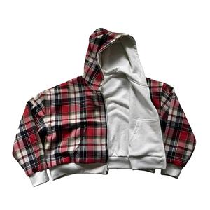 Sudadera con Capucha Retro para Hombre, Estilo Holgado, con Estampado a Cuadros, Felpa Gruesa, Tie-Dye, 100% Algodón, para Ropa Urbana - Product Image 1