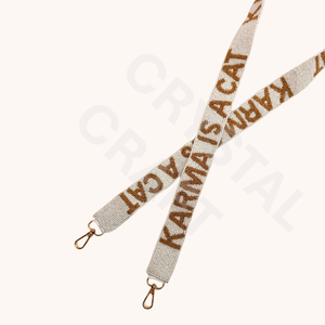 Customized White Gold Seed Bead Bag Straps <b>Red</b> & White Beaded Strap for Bags Fashionable Accessories - Product Image 5