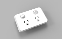 Interrupteur mural 2 gangs 2 prises SY315 250V Blanc Plaque combinée double interrupteur et prise