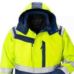 Veste de travail de sécurité haute visibilité imperméable coupe-vent réfléchissante Toile Logo frontal à capuche Vêtement de chantier d'hiver - Product Image 6