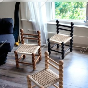 Chaise de salle à manger en bois de hêtre naturel Chaise en rotin de nouveau style Chaise de salle à manger de restaurant d'hôtel en bois massif avec dossier en rotin pour les cafés - Product Image 2