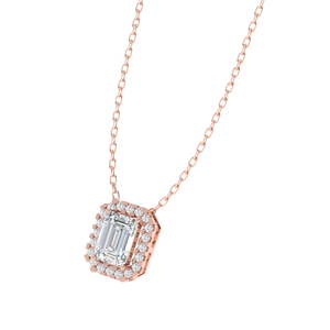 สร้อยคอชุบทอง18นิ้วสีเงินโรเดียมสีเหลือง/สีโรสโกลด์ประดับเพชรสังเคราะห์สีมรกตคลาสสิกกว้าง8.8มม. - Product Image 1