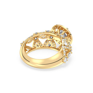 Bague en moissanite REYES sur mesure, taille ronde brillante, 2,46 carats, en argent sterling 925 plaqué or jaune, certifiée GRA - Product Image 4