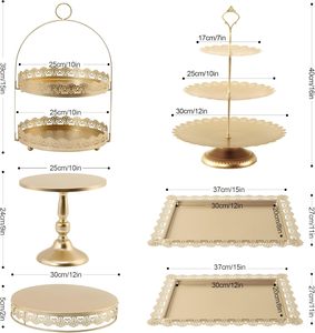 Support à gâteau en métal de style indien haut de gamme, nouveau design, pour l'arrangement de desserts, utilisé dans les mariages, les banquets et la présentation de table décorative - Product Image 4