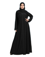 Prêt à expédier abaya musulmane perlée pour femme avec ceinture hijab uni pas cher grande taille abayas musulmanes pour femme