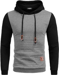 Sweat à capuche motif gaufré Tricot texturé somptueusement doux avec un design moderne pour un confort ultime et un style sans effort - Product Image 1