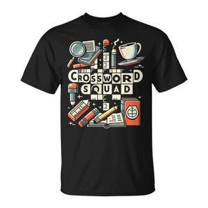 T-shirt promotionnel Crossword Squad pour les passionnés de puzzles de mots croisés - Product Image 1