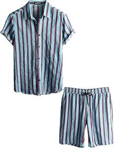 Ensemble deux pièces décontracté pour hommes 2024, chemises, t-shirts, shorts, costumes, tendances de la plage, style décontracté, tendances assorties, costumes - Product Image 1