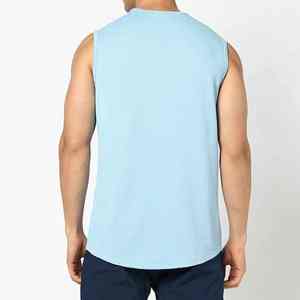 Camiseta sin mangas de algodón de verano con logotipo personalizado para hombre, chaleco de gimnasio de punto transpirable con camisas sin mangas para correr - Product Image 4