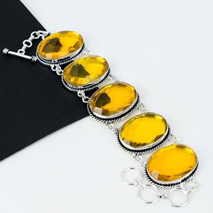 Miel Topaze Gemme Fait À La Main 925 Bracelet En Argent Sterling Miel Topaze Bracelet Bijoux Bracelet Cadeaux pour Amour, femme Porter - Product Image 2