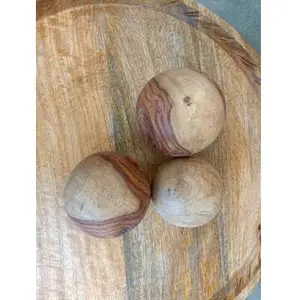 木制圆球套装3个装饰球