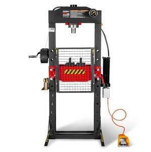 Prensa de taller neumática/hidráulica de 30 toneladas con marco en H y manivela, estructura de acero completamente soldada para uso automotriz e industrial - Product Image 3