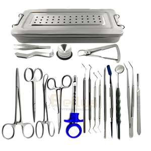 Kit quirúrgico de implante dental de acero inoxidable de 19 piezas de alta calidad para cirugía bucal con caja certificada CE - Product Image 6