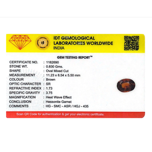 เฮสโซไนต์สีน้ำตาลธรรมชาติ (โกเมด) 4.15 กะรัต รูปทรงวงรี พลอยหลวม - Product Image 4
