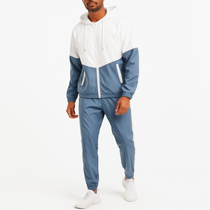 Nouvel ensemble survêtement vintage à cordon de serrage, 2 pièces, léger, coupe régulière, pour homme, polyester uni, jogging d'hiver, respirant - Product Image 6