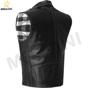 <b>Men's</b> Classic Buffalo Leather Motorcycle Biker <b>Vest</b> Vintage Cruiser <b>Vest</b> for <b>Men</b>, Stylish Street Club Riding Flannel <b>White</b> - Product Image 3