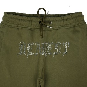 ชุดวอร์มผ้าฟลีซสองชิ้นพร้อมโลโก้ปักลายและพลอยเทียมสำหรับผู้ชายชุดออกกำลังกายกางเกงออกกำลังกายในยิมสีเขียว & ขาว - Product Image 2