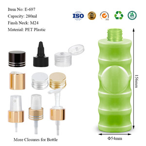 Bouteille en bambou PET de 280ml pour emballage personnalisé en gros avec fermeture de pompe ou de pulvérisateur à finition mate en matériau écologique - Product Image 5