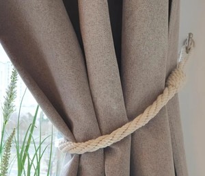 Elegantes Amarres para Cortinas de Cuerda de Algodón Blanco, Hechos a Mano, Decoración Ecológica para Ventanas, Longitudes Personalizadas - Product Image 1